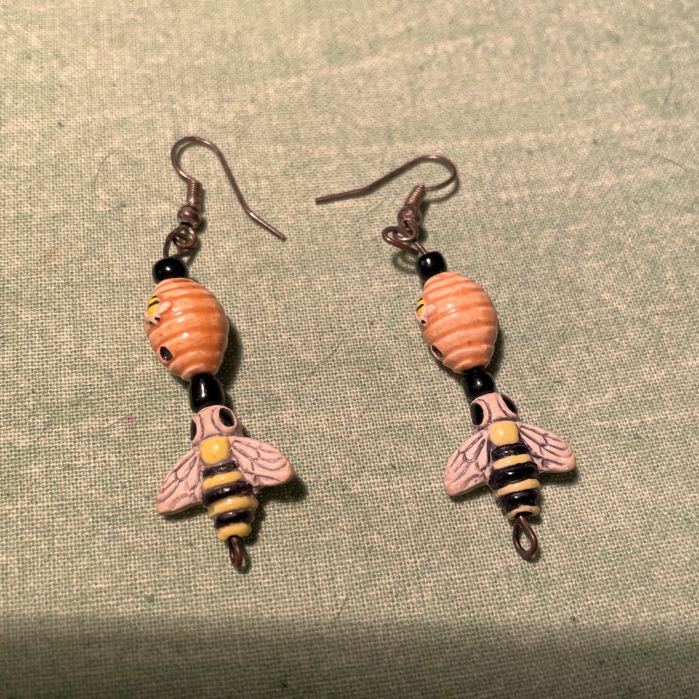 Save the bees.  We have to have bees to produce food.  Cute bee earrings
